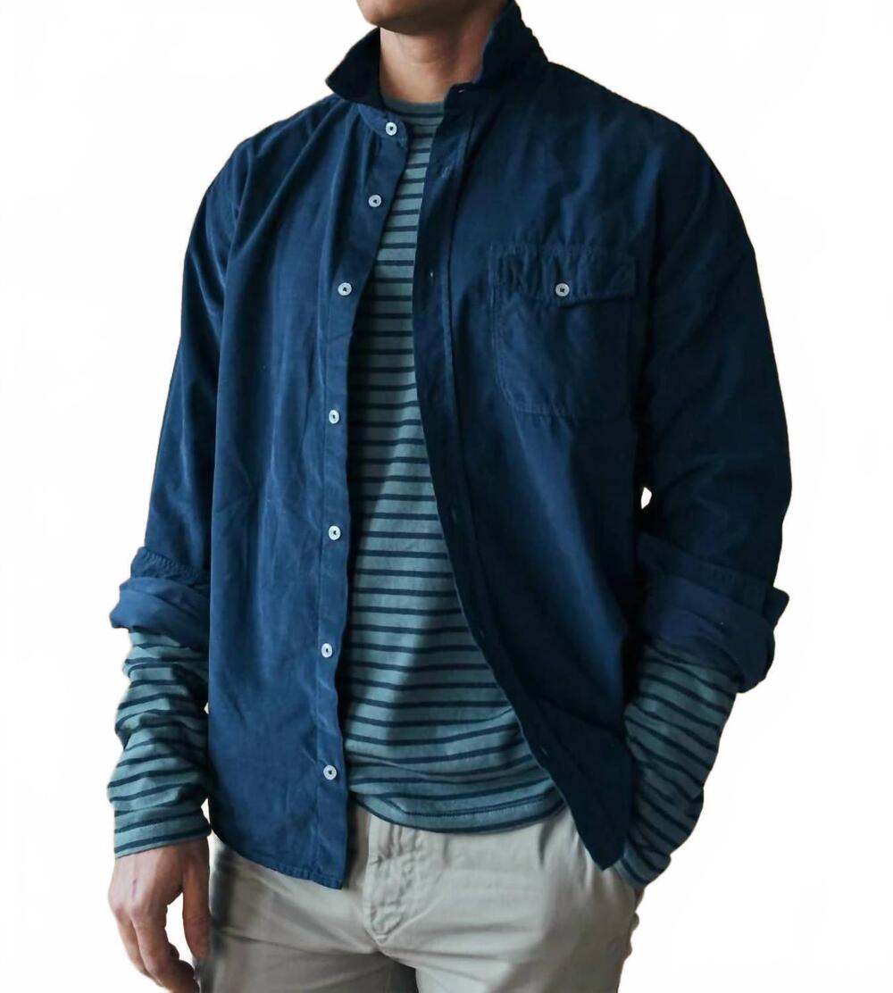 NEW SAVE KHAKI UNITED corduroy work shirt in indigo